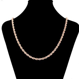 14k Rose Gold Rope Chain Necklace